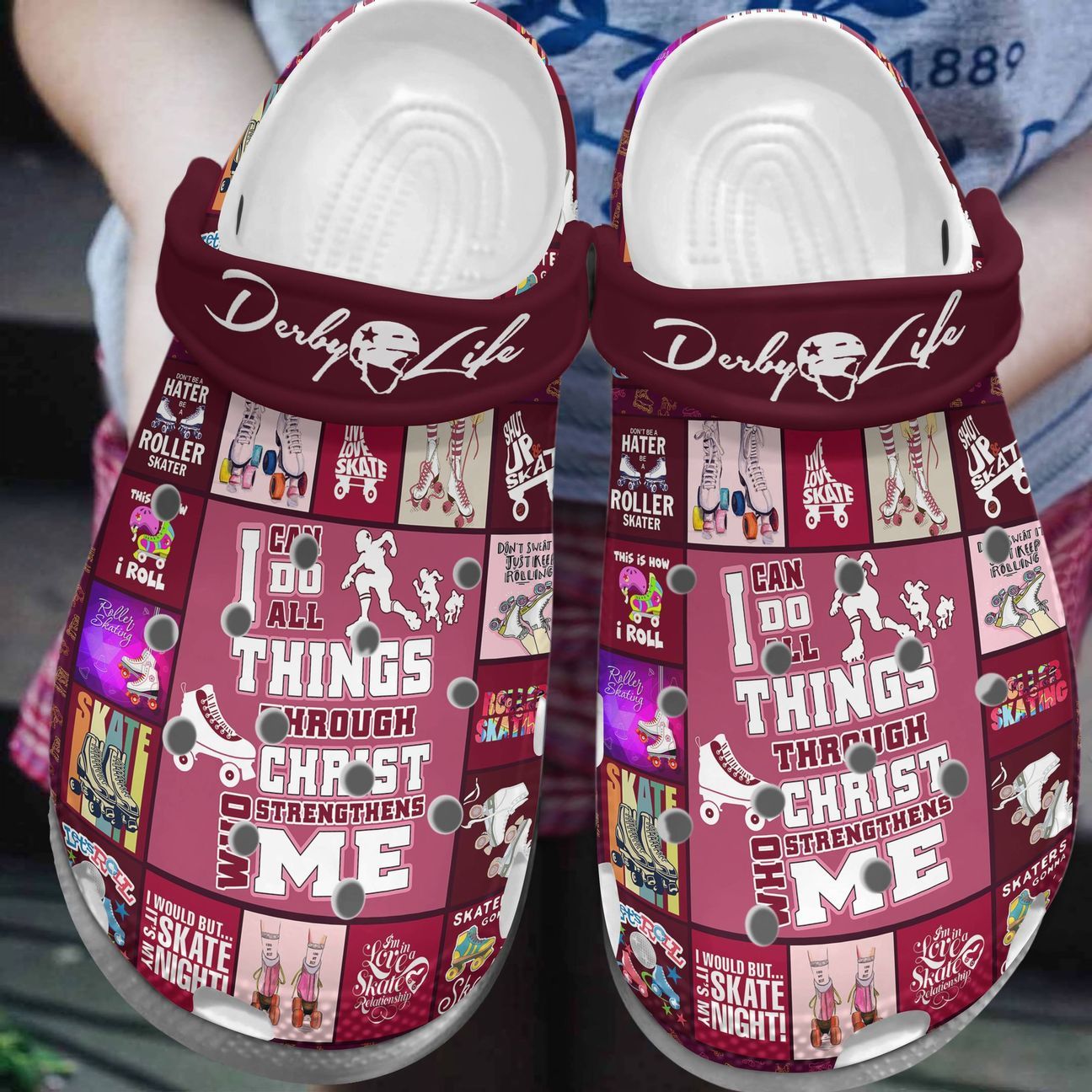 Roller Derby Personalized Clog, Custom Name, Text, Color, Number Fashion Style For Women, Men, Kid, Print 3D Derby Life