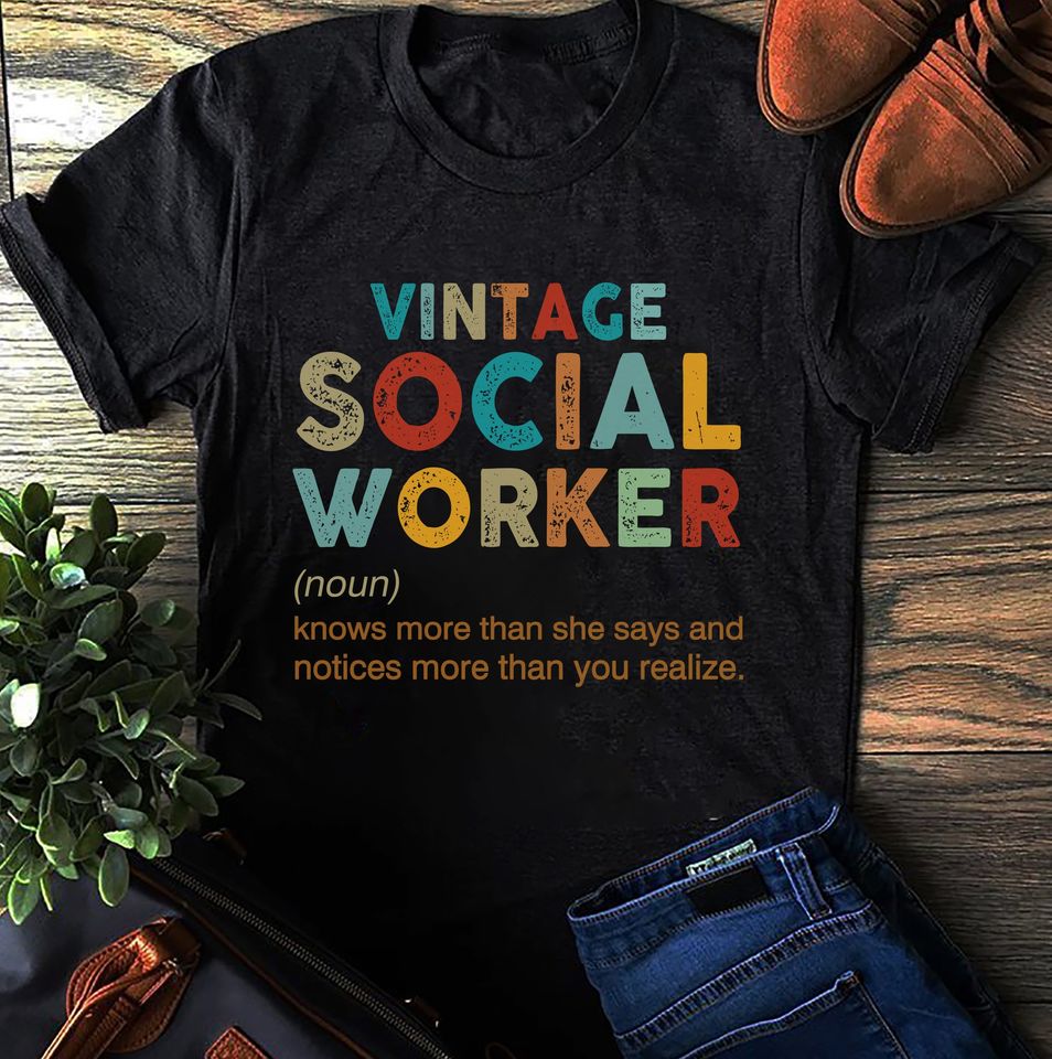 Vintage Social Worker Definition Gift Standard/Premium T-Shirt