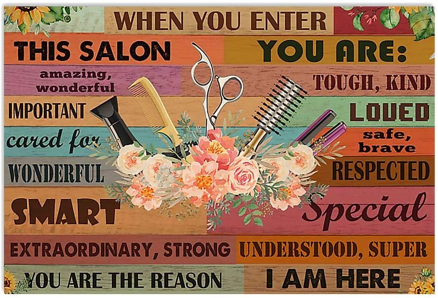 Vintage Hairdresser You Are The Reason I Am Here Smart Wonderful Strong Understood Poster Art Print      Home Decor Gift For Family Friend On Birthday