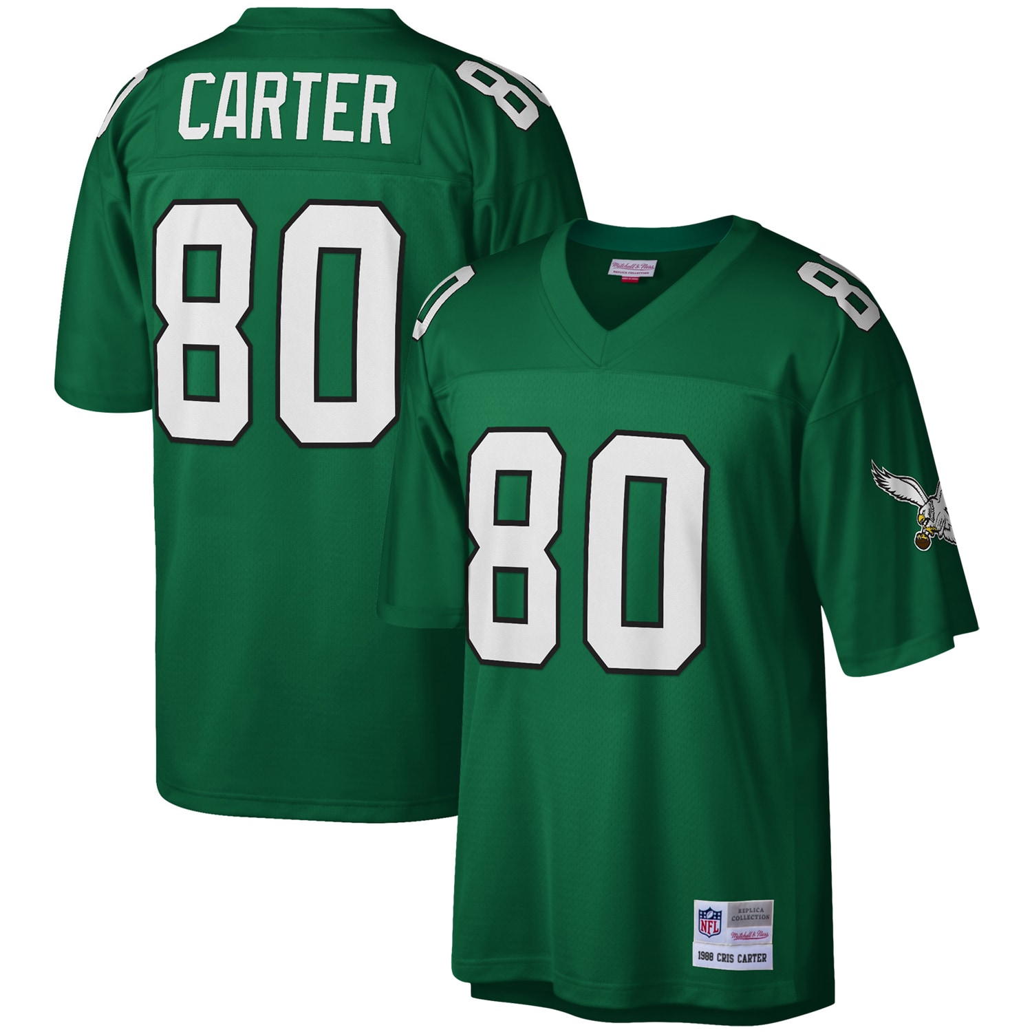 Men’s Philadelphia Eagles Cris Carter Mitchell & Ness Kelly Green Legacy Jersey