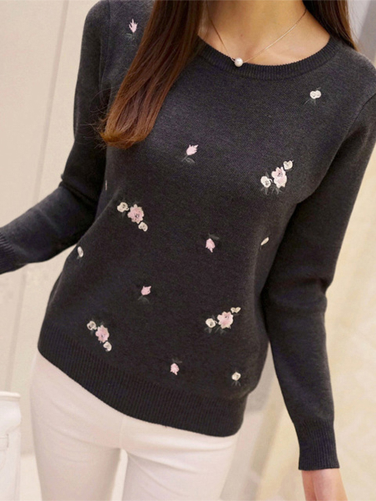 2022 Autumn Sweater Women Embroidery Knitted Winter Women Sweater And Pullover Female Tricot Jersey Jumper Pull Femme alx