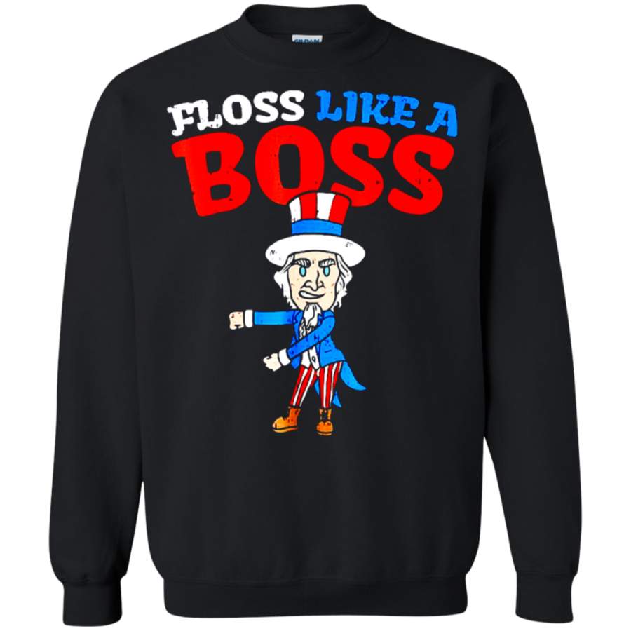 AGR Floss Like A Boss Dance Uncle Sam Flossing 4th Of July Sweatshirt