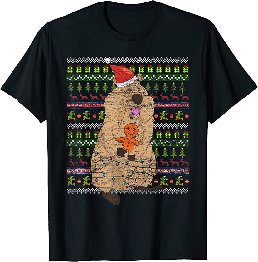 Ugly Christmas Aussie Animal Merry Xmas Australia Quokka T-Shirt