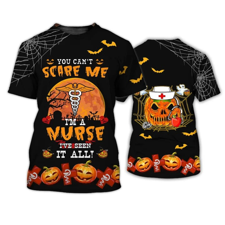 Halloween Nurse T Shirt, You Can’T Scare Me Halloween Gift For Nurse