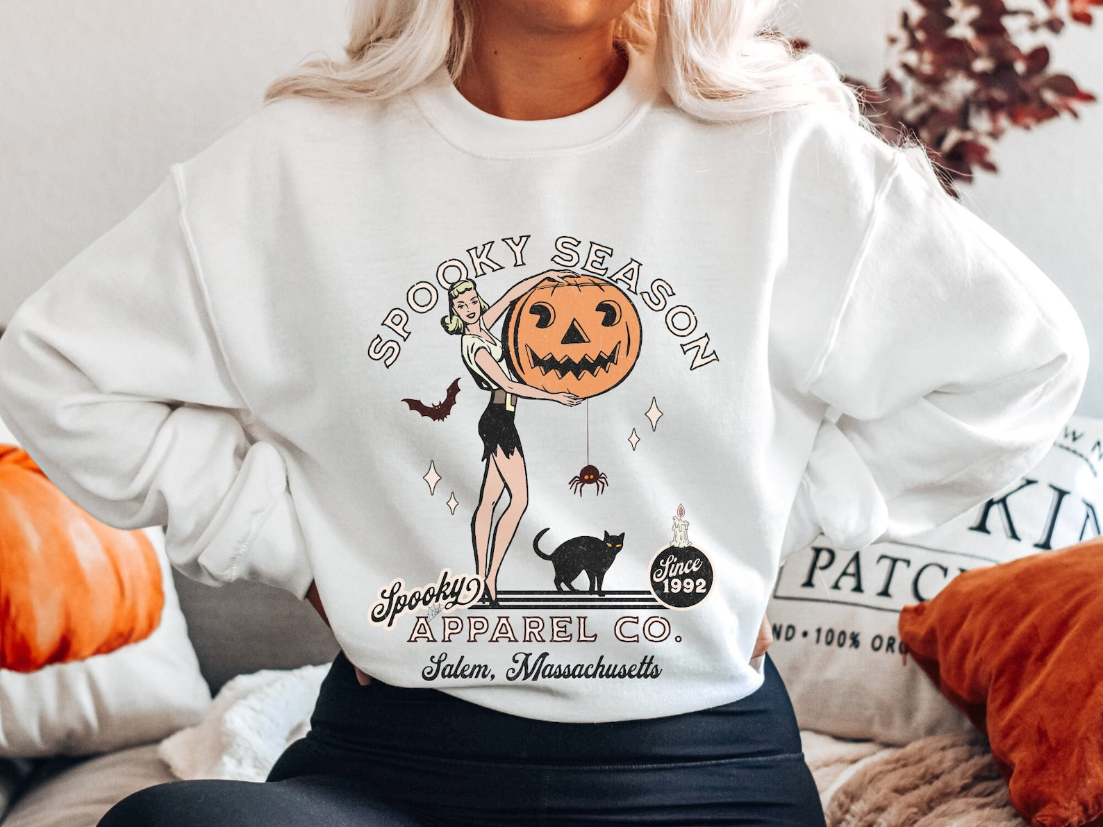 Retro Halloween Sweatshirt 2D Crewneck Sweatshirt All Over Print Sweatshirt For Women Sweatshirt For Men Sws4245