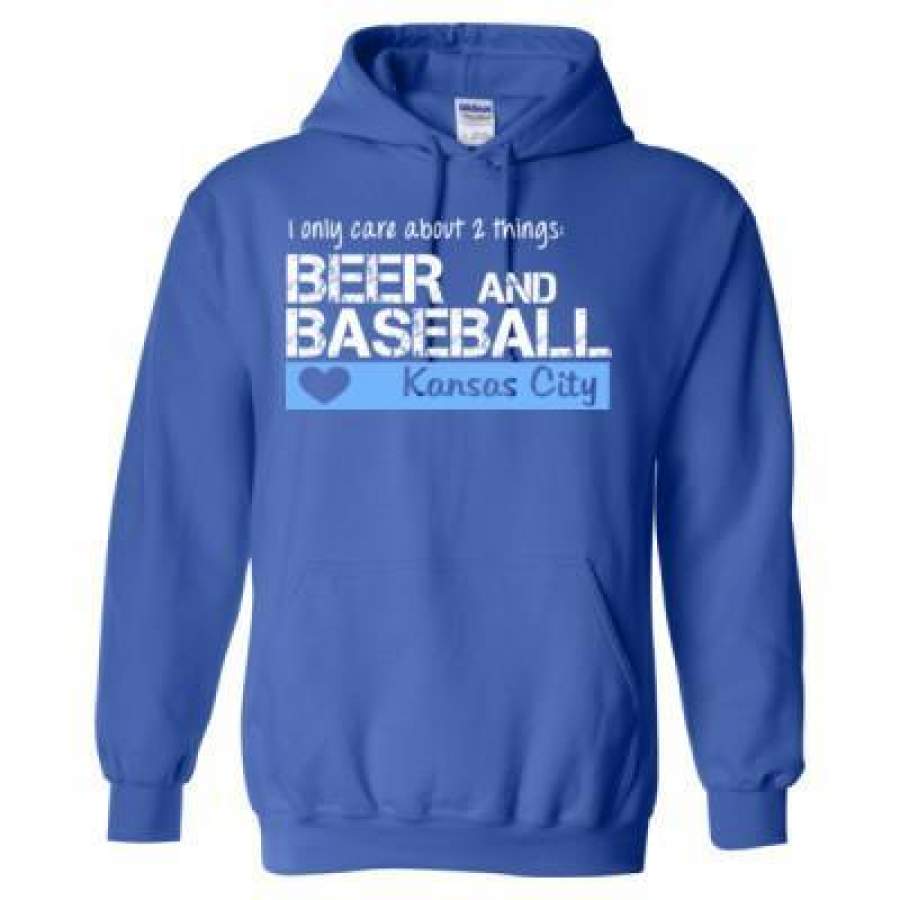 AGR Kansas City Royals I Only Care About 2 Things Beer And Baseball – Heavy Blend™ Hooded Sweatshirt