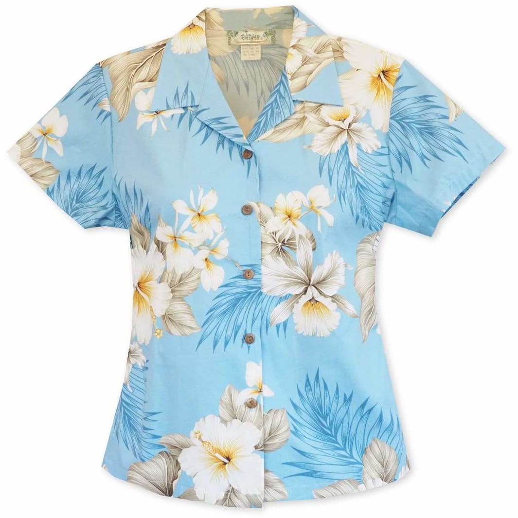 Hibiscus Joy Blue Hawaii Lady Blouse Ha107975