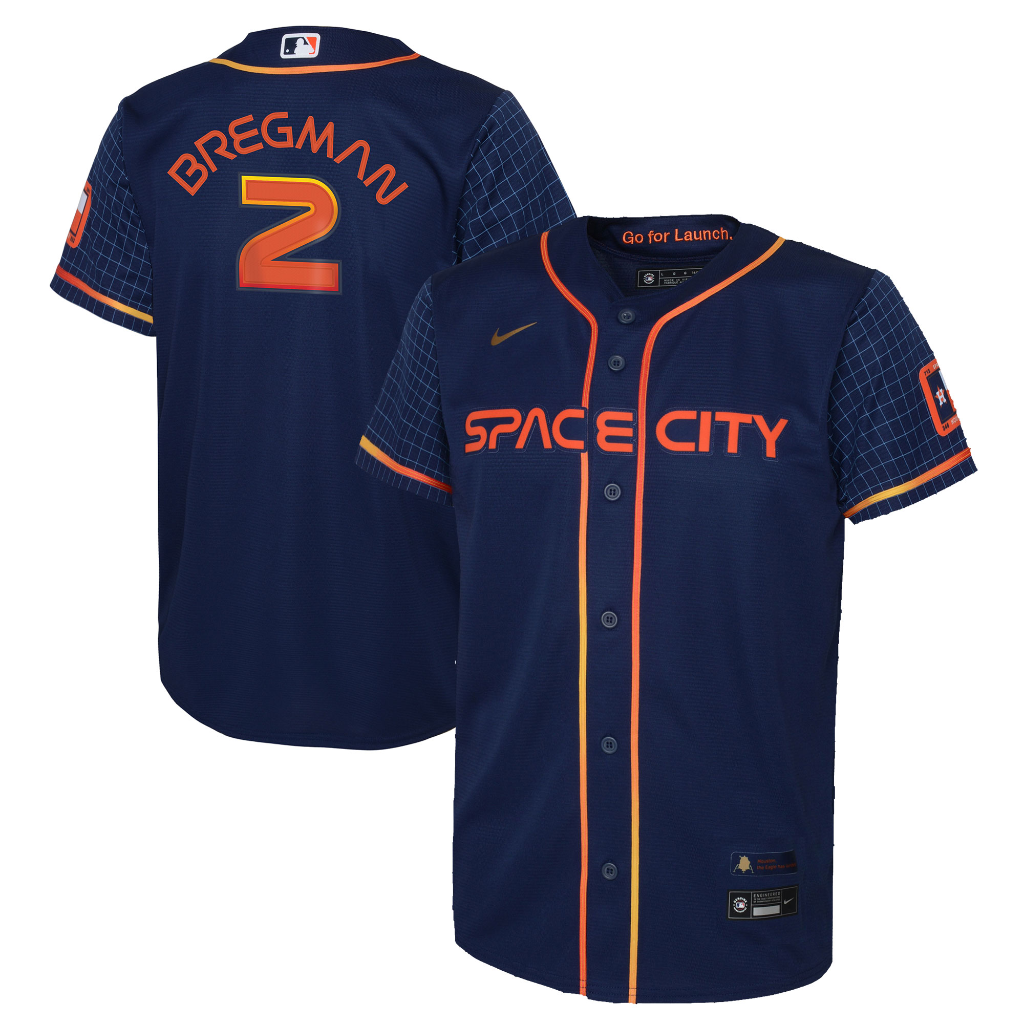 Youth Houston Astros Alex Bregman Navy 2022 City Connect Player Jersey