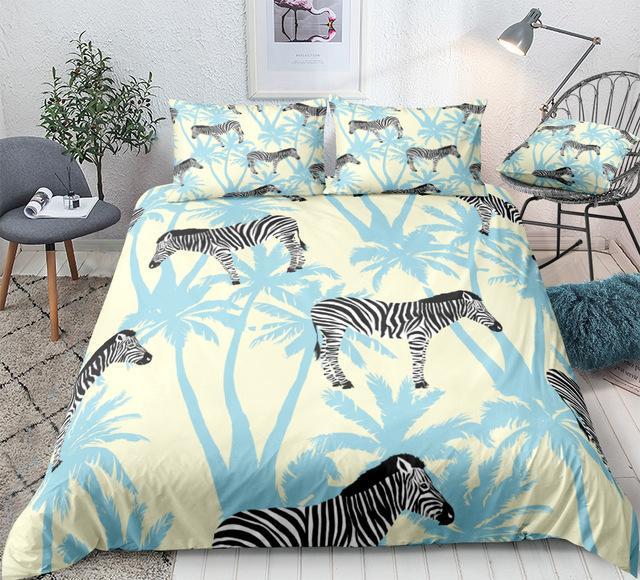 Coconut Zebra 3 Pieces Quilted Comforter Set