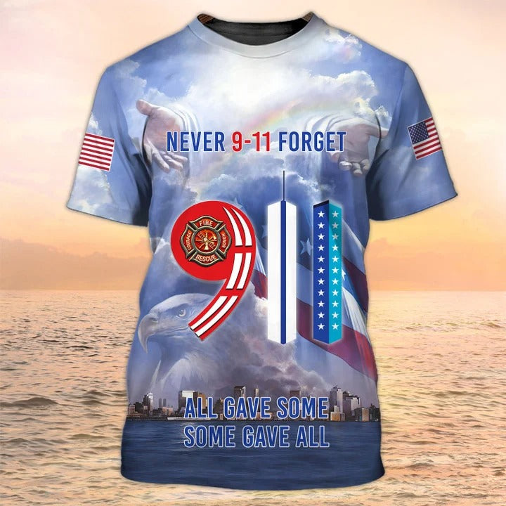 We Will Never Forget Sep 11 American Tshirt, Firefighter Tshirt, Fire Dept T Shirts, Patriot Shirt