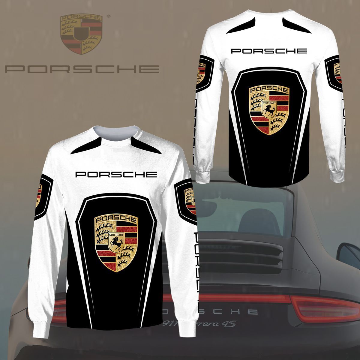3D All Over Printed Porsche Shirts Ver 1 (Black) – Teepoem Ltd