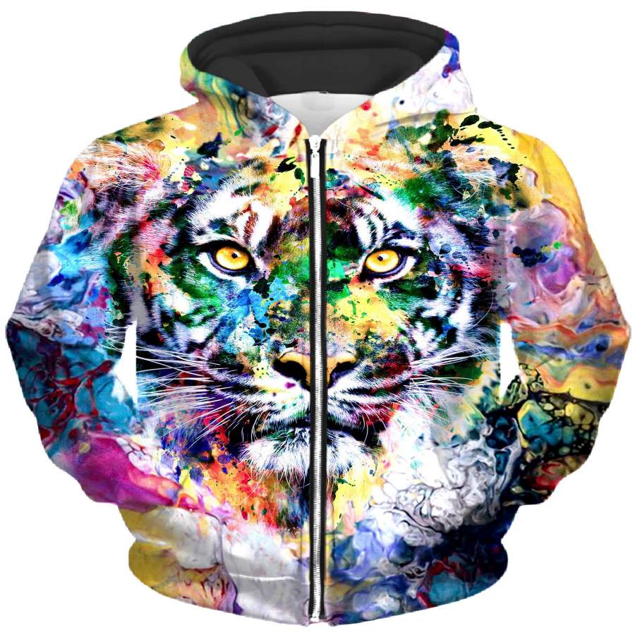 Tiger Unisex Zip-Up Hoodie (Ready To Ship)