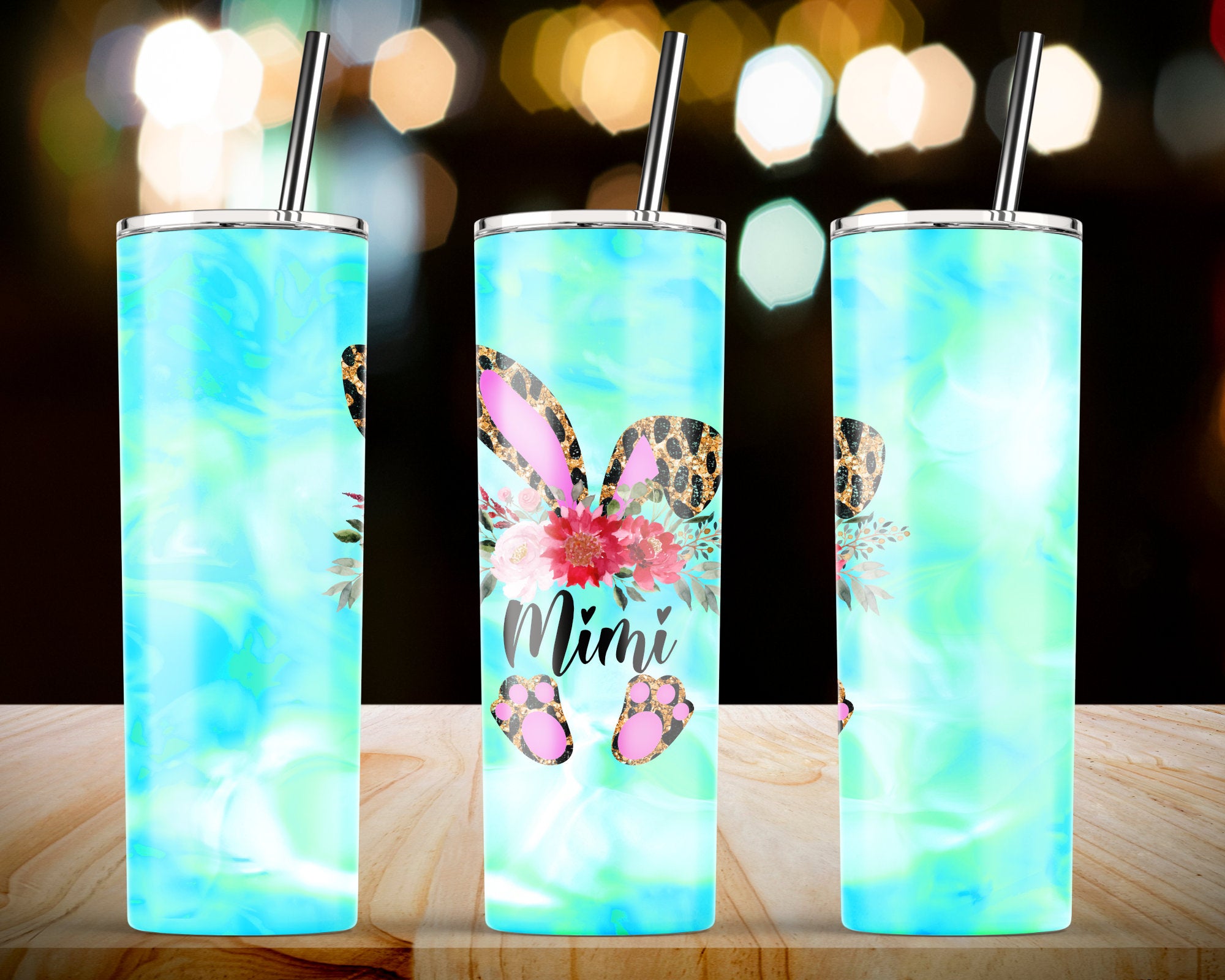 Mimi Bunny Candy Tie Dye Skinny Tumbler