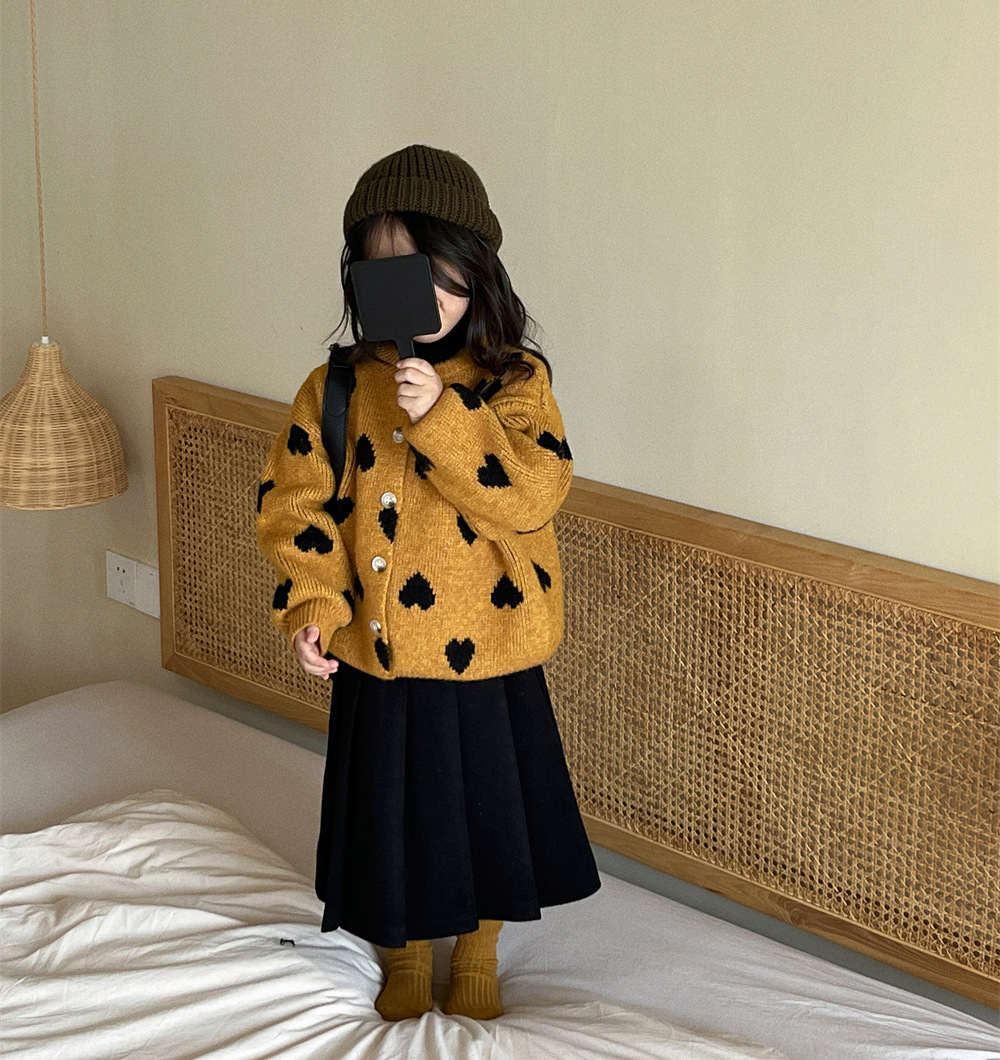 Autumn Kids Clothes Boys Sweaters Brief Style Girls jacket、coat love Sweaters Winter Warm Knitwear Baby Knit Sweater alx