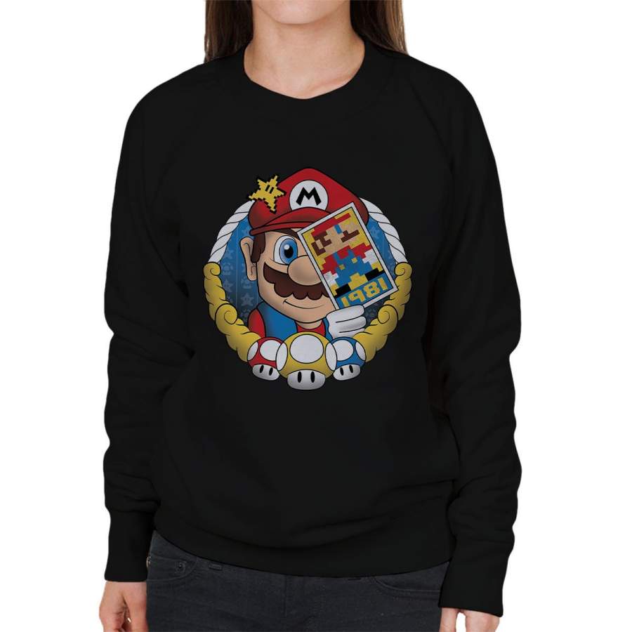 Super Mario Origin Jumpman 1981 Women’s Sweatshirt