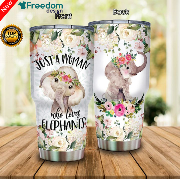 Just A Woman Who Love Elephants Stainless Steel Tumbler Cup 20Oz