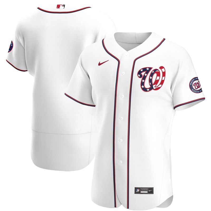 Washington Nationals 2020 MLB White Jersey Us Flag