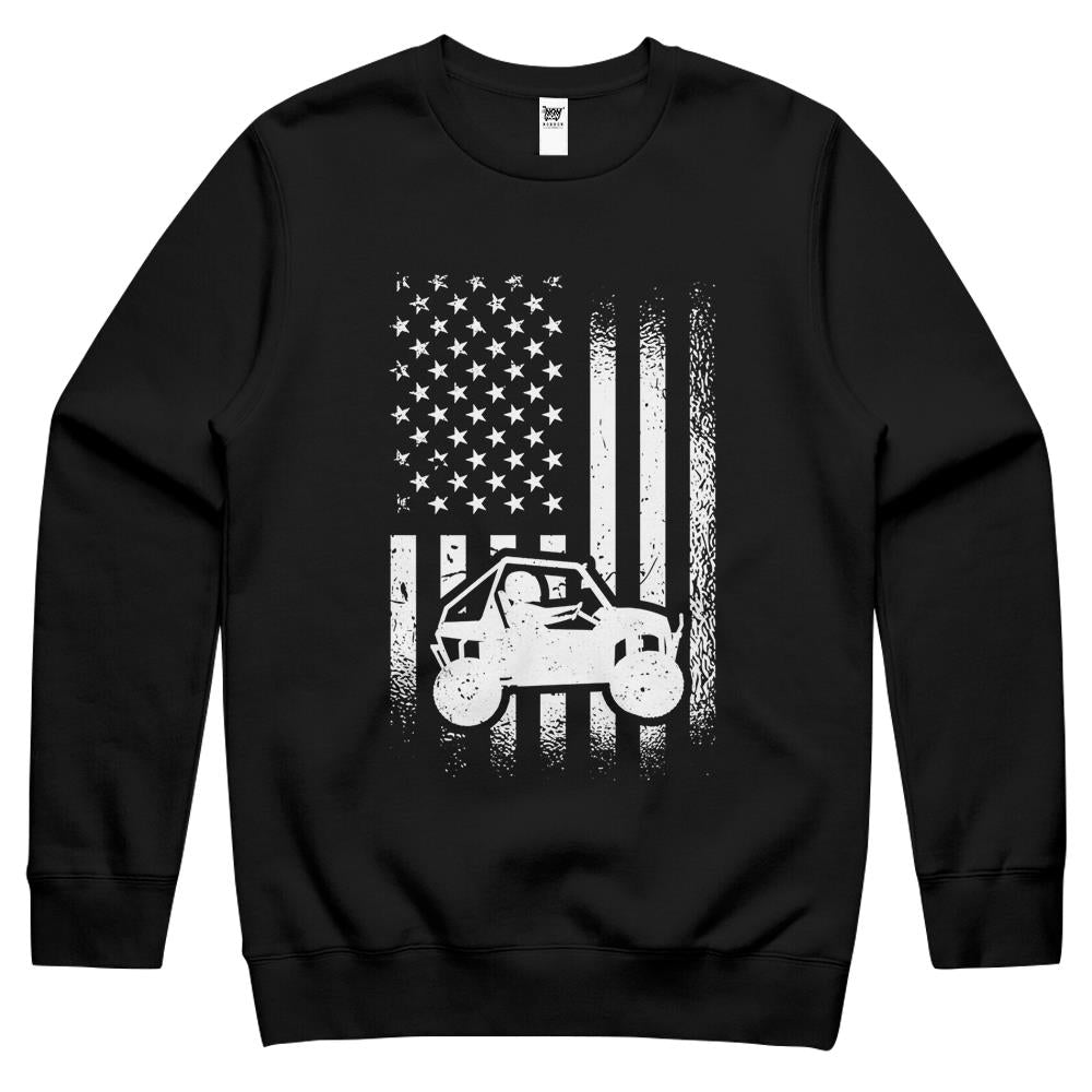 Utv Driver, American Flag Utv Sxs Side-By-Side Crewneck Sweatshirt