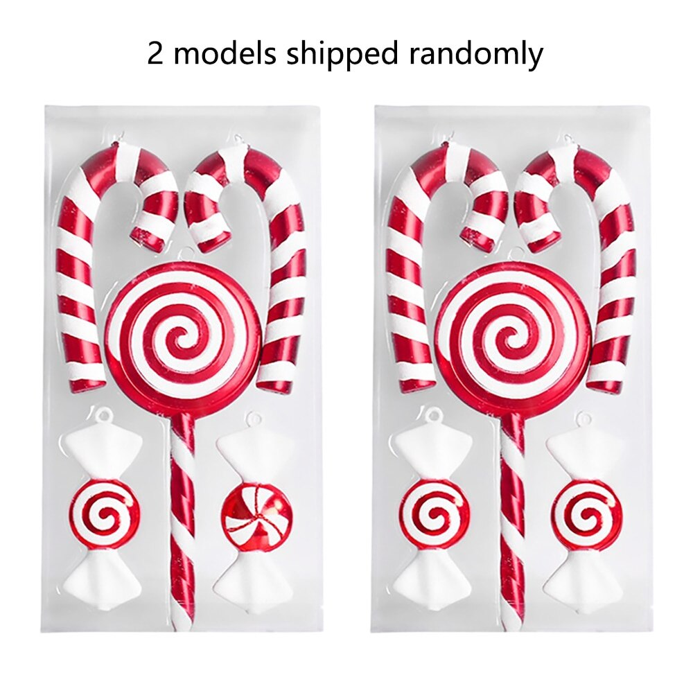 New Large Christmas decorations red and white candy lollipop small stick combination decoration home decoration party decoration alx