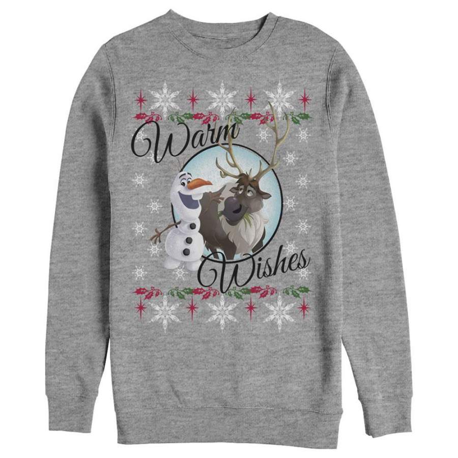 Frozen Women’s Christmas Warm Wishes  Sweatshirt Athletic Heather