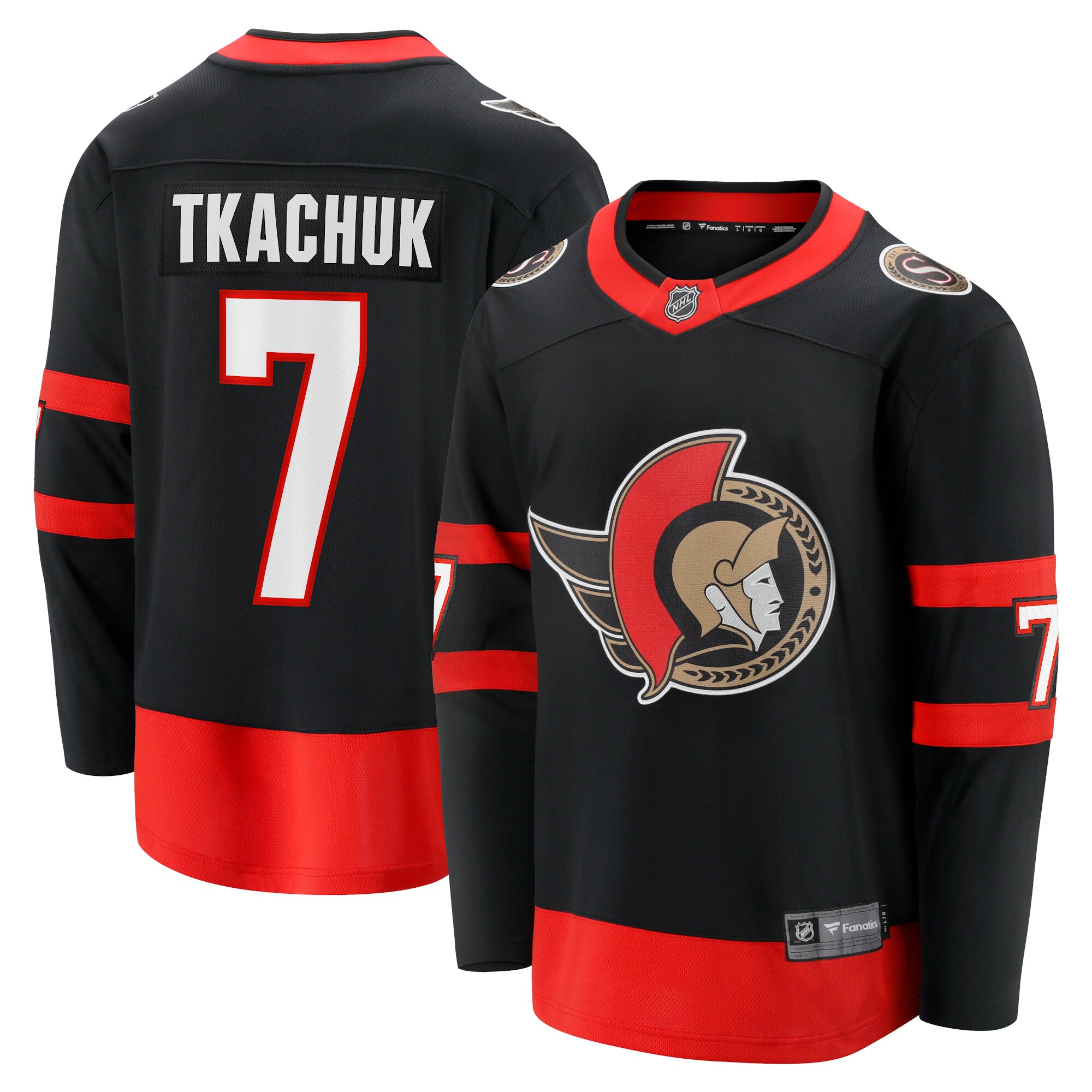 Men's Ottawa Senators Brady Tkachuk Black Alternate Premier Breakaway Player Jersey