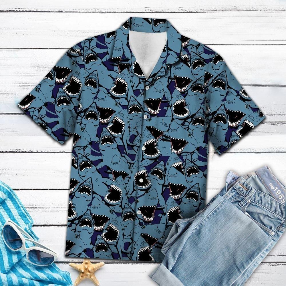 Aloha Shirt Shark Funny Group Ty2007  Hawaiian Shirt