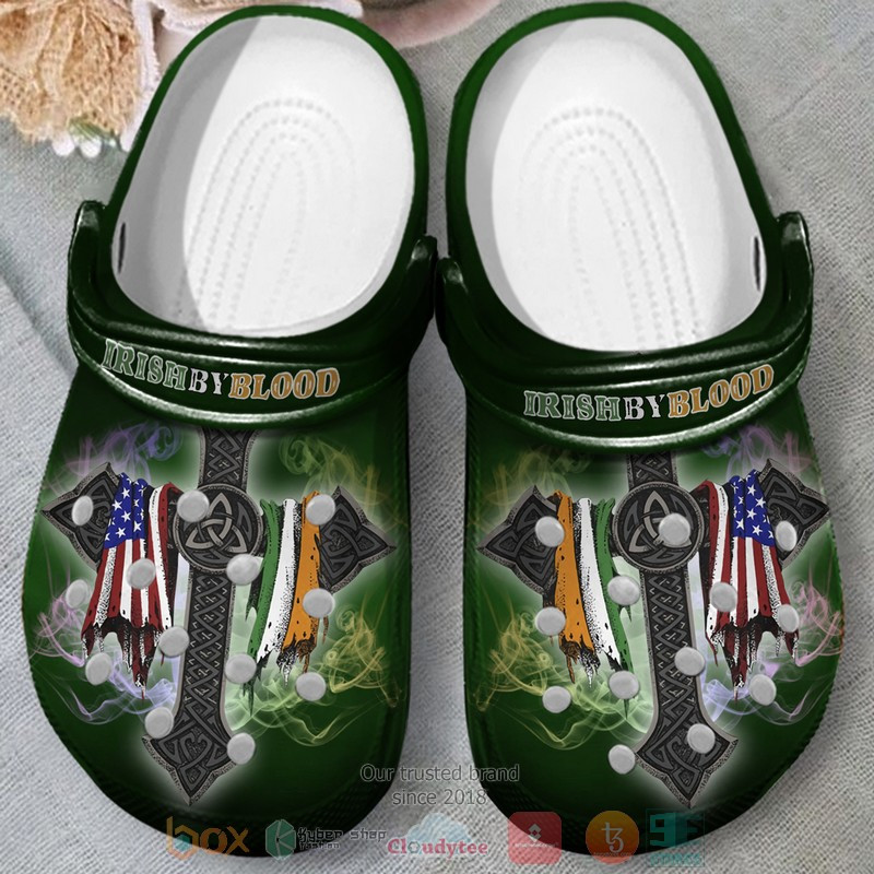 Irish By Blood Flag & Cross Clog Shoes #Kv
