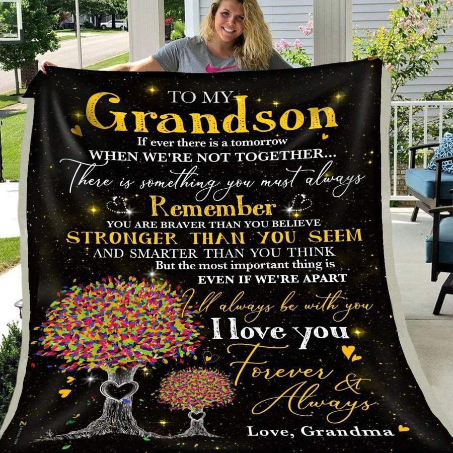 Blanket Gift For    Grandson I’ll Always Be With You