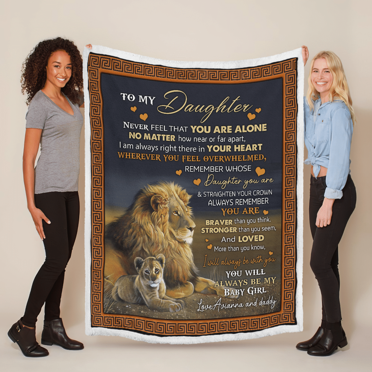 Wooni To My Daughter – Lion Sherpa Blanket Wbl080322116