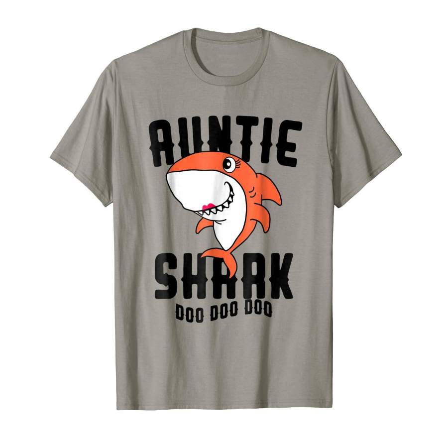 Auntie Shark T Shirt Mom Grandma Halloween Christmas