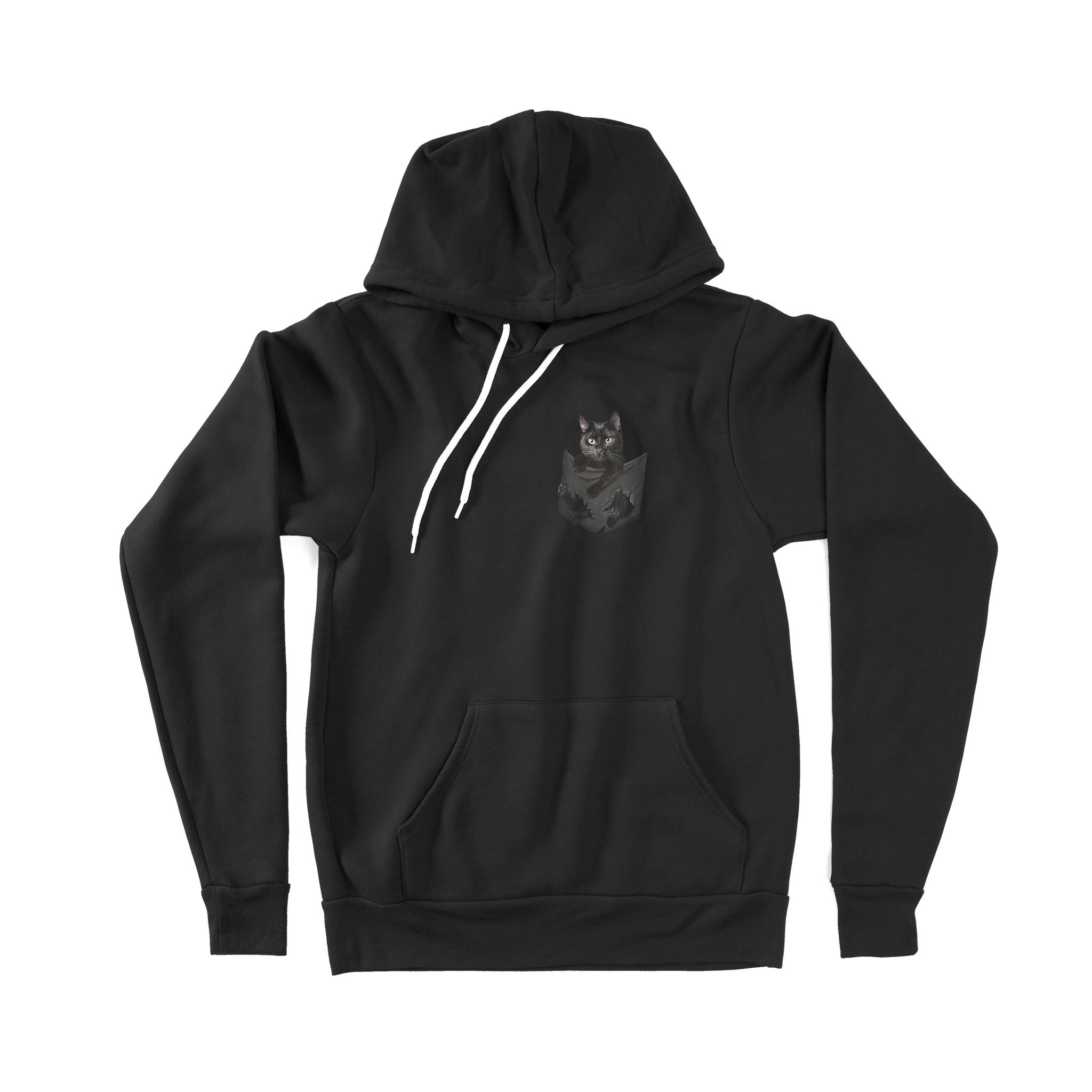 Cute Black Cat In Pocket Cat Lovers – Premium Hoodie