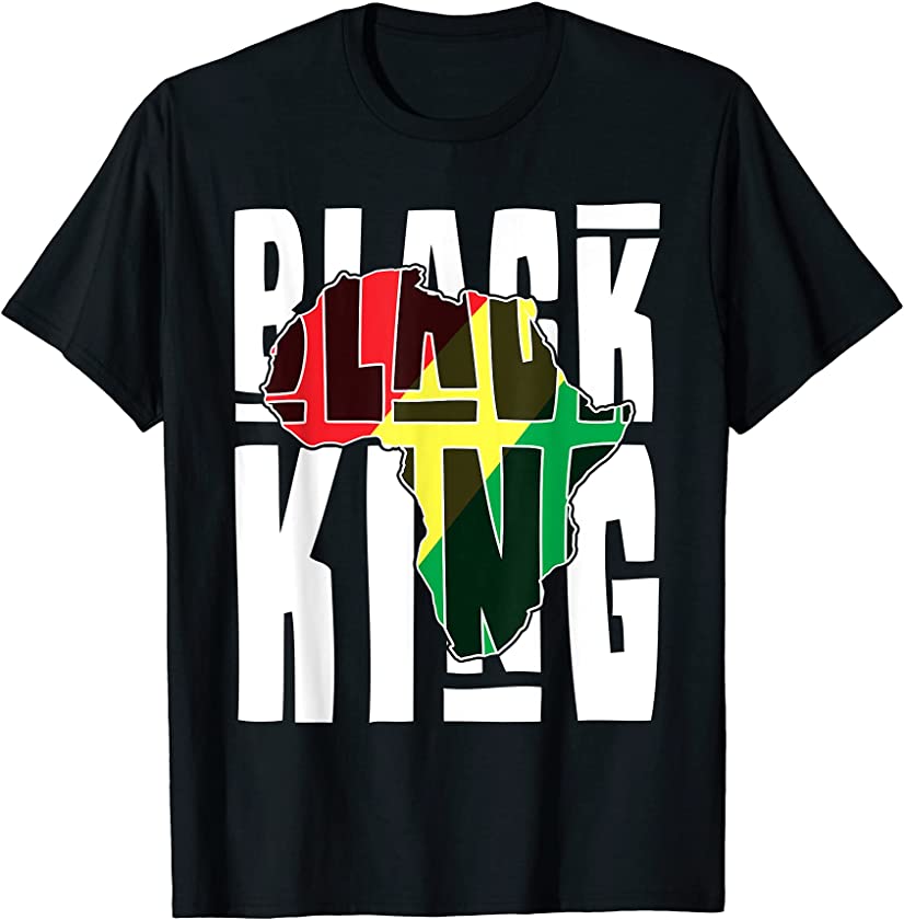 Mens Black King African Flag African Pride Black Pride Juneteenth T-Shirt