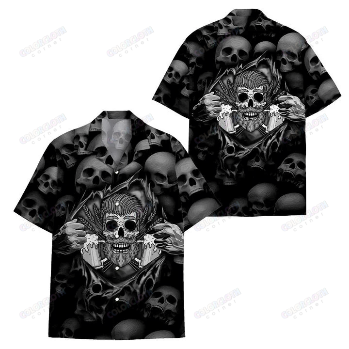 Skull Beer Black Hawaii Shirt Ha59025