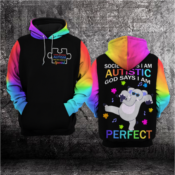 Look Beyond Autism Unisex Hoodie For Men Women Elephant Autism Awareness Shirts Clothing Gifts Ht