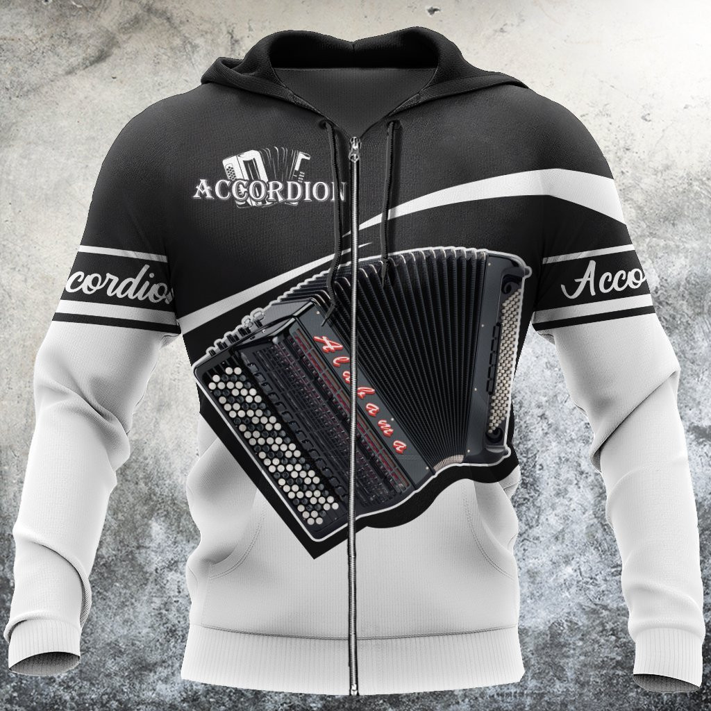 Accordion Music 3D Zip Up Hoodie Shirt For Men And Women