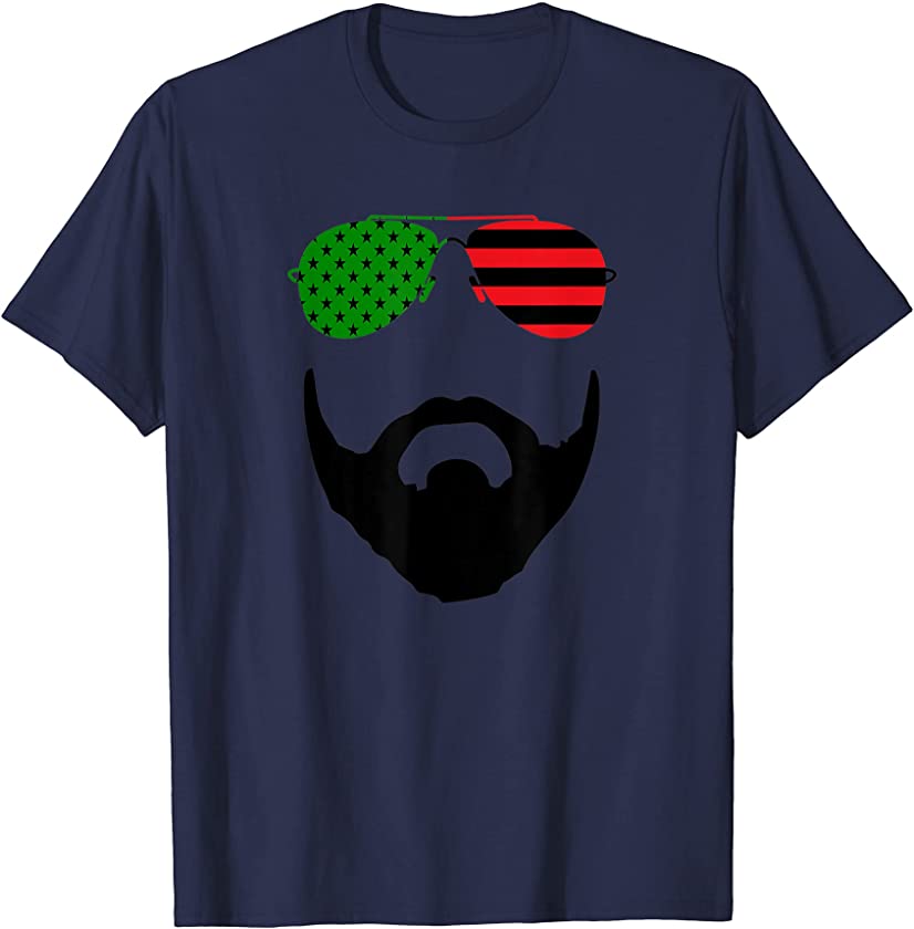 UNIA Pan African American Flag Design Juneteenth Beard Dad T-Shirt