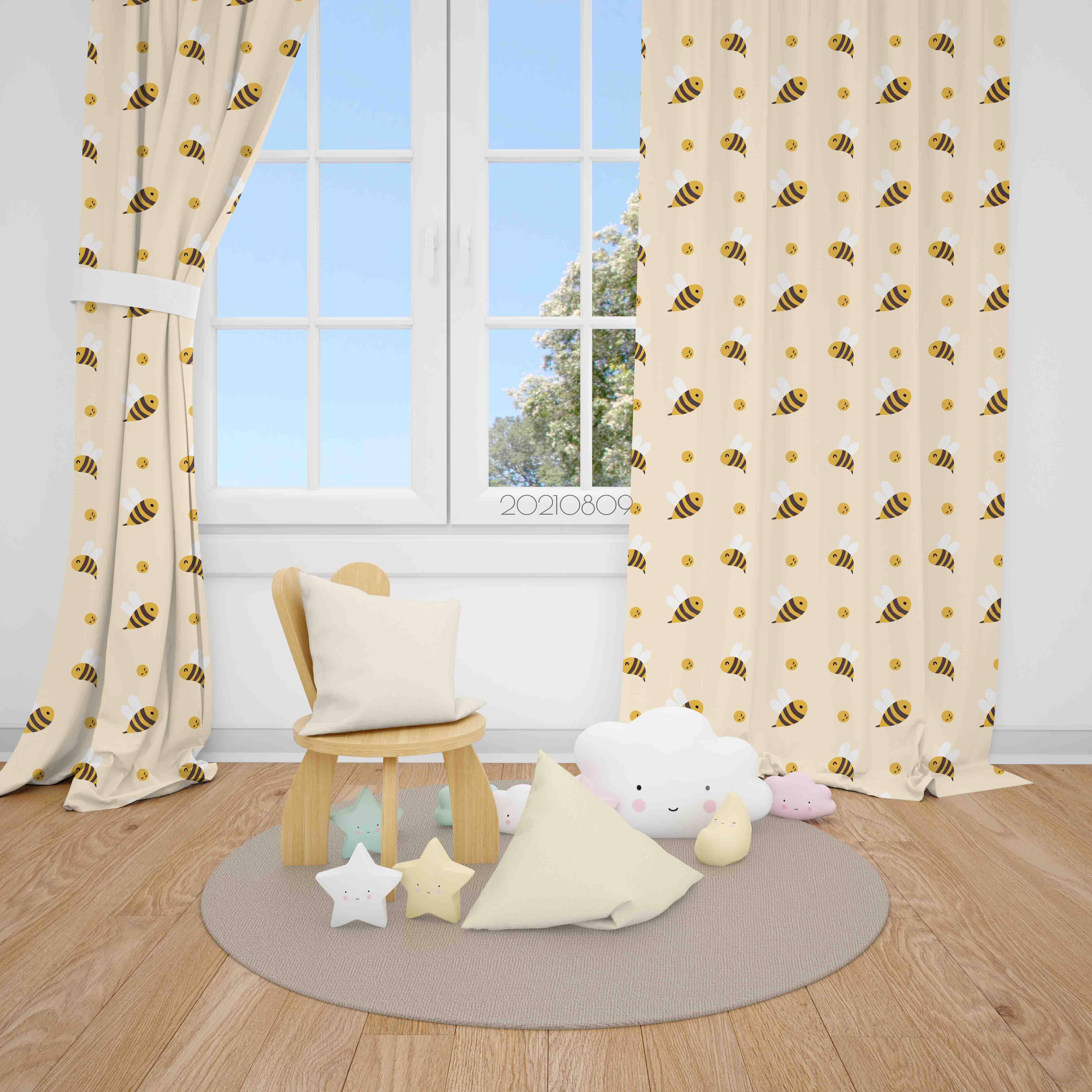 3D Cartoon Animal Bee Curtains And Drapes Lqh 50