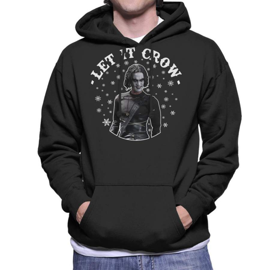 Let It Crow Christmas Knit Pattern Men’s Hooded Sweatshirt