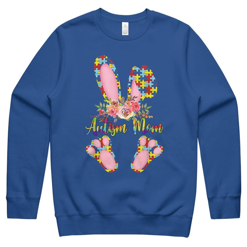 Autism Mom Cute Bunny Easter Autism Awareness Month Crewneck Sweatshirt