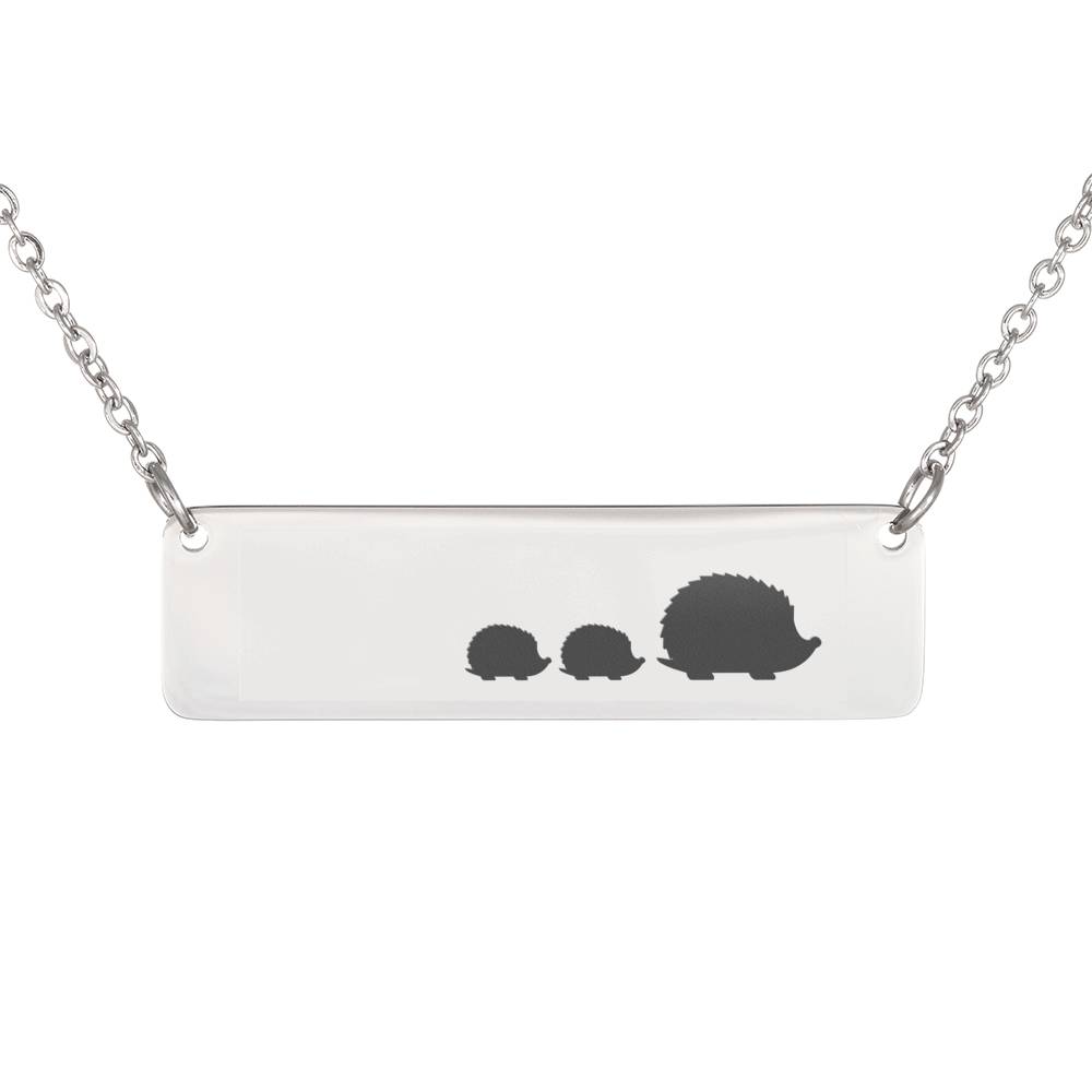 Personalized Mama Hedgehog + 2 Baby Hedgehogs – Necklace