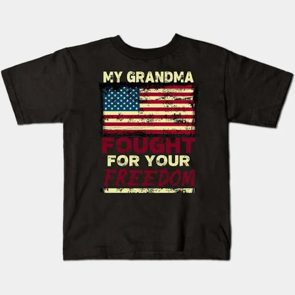 My Grandma Is A Veteran Shirt For Granddaughter And Grandson Kids T-Shirt