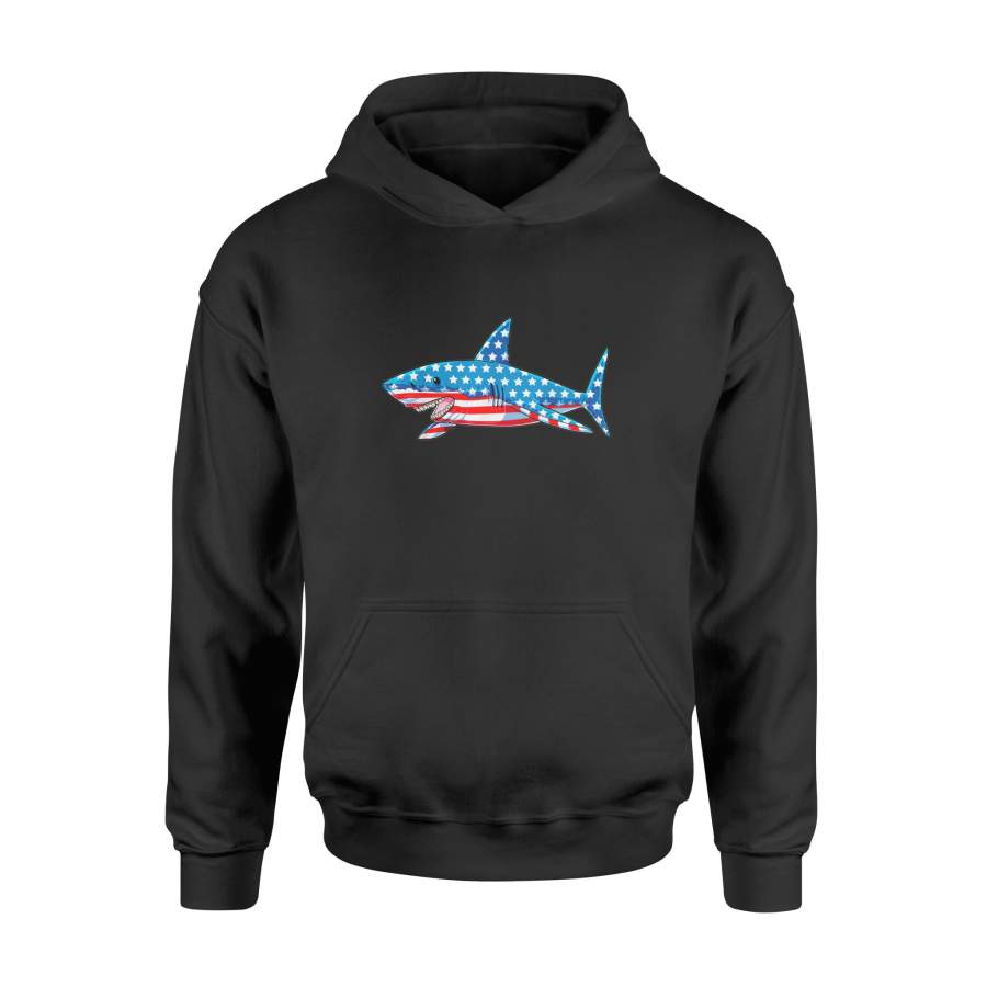 4th of July  Shark American Flag T shirt – Standard Hoodie