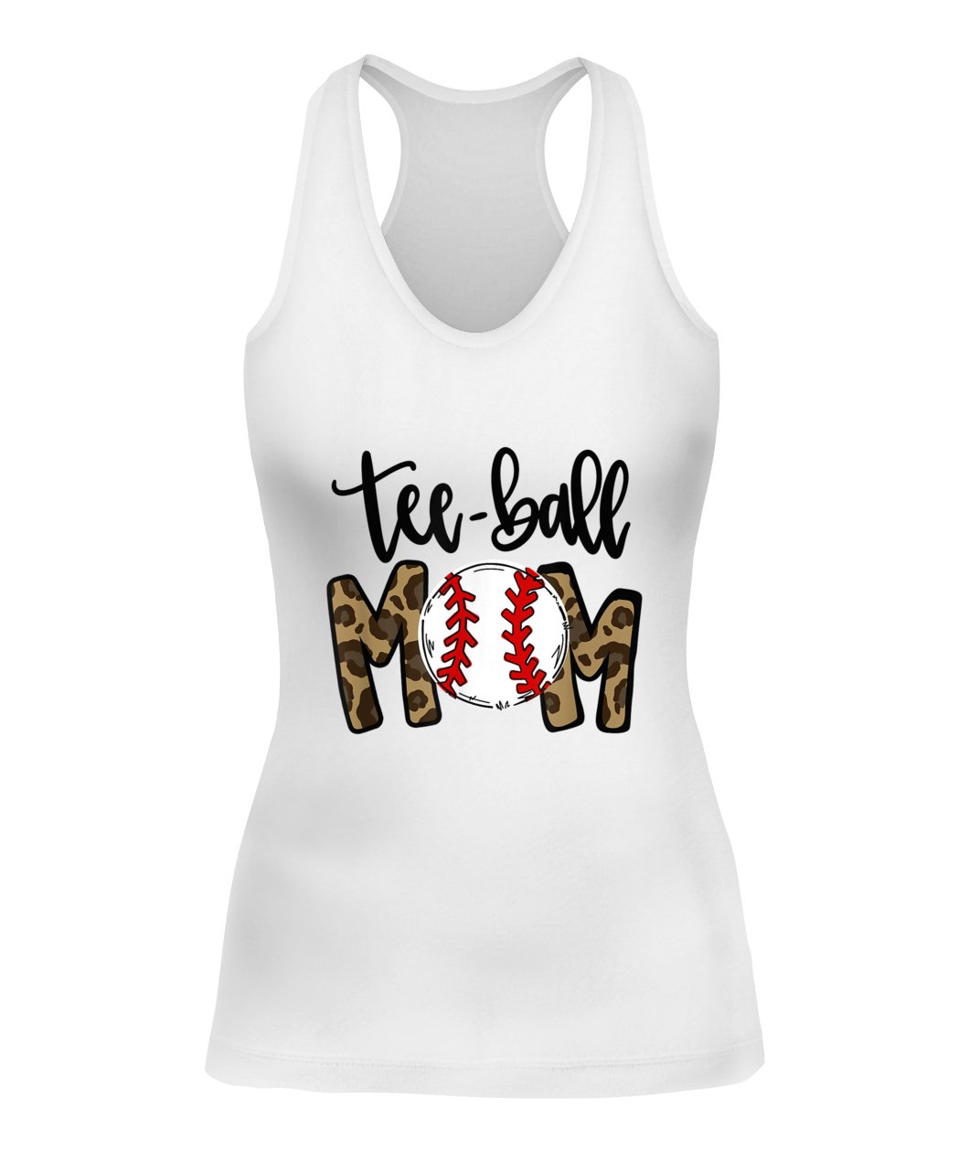 Teeball Mom Leopard Funny Ball Mom Mother’s Day Gift Tank Top for Women