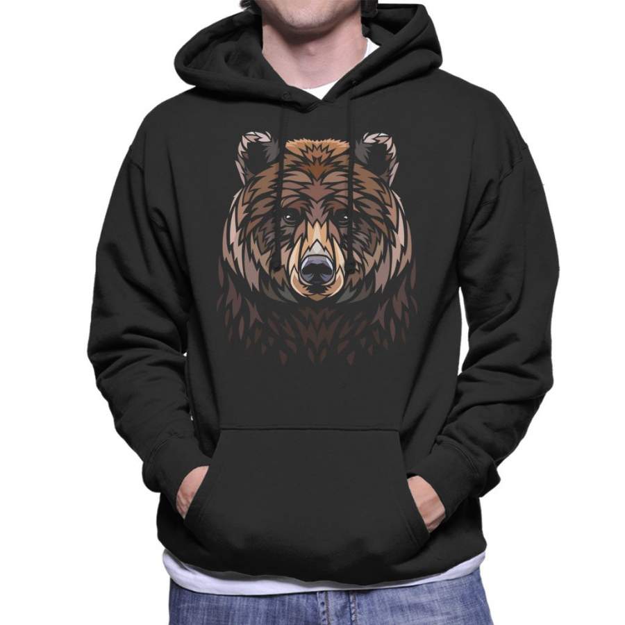 Tribal Bear Men’s Hooded Sweatshirt