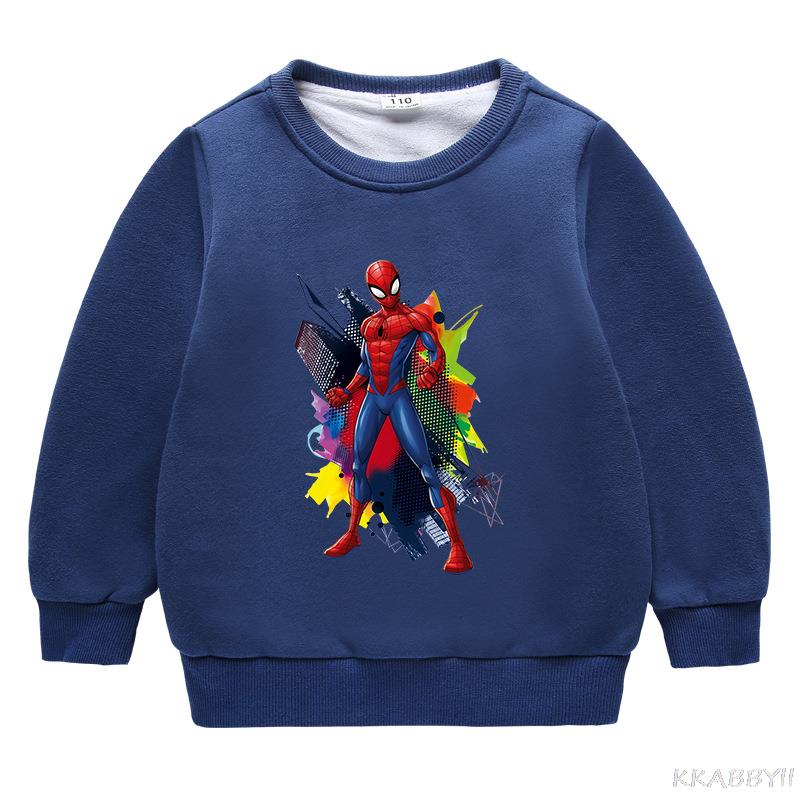 Spiderman Boys Girls Sweatshirts Autumn Children Hoodies Baby Girls Print Sweater Kids Cartoon T-shirt Clothing alx