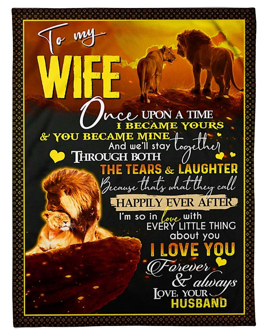 Through Both The Tears And Laughter Lion Husband Gift For Wife Fleece Blanket