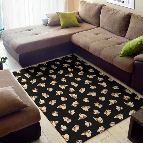 Shih Tzu Puppy Pattern Print Area Rug