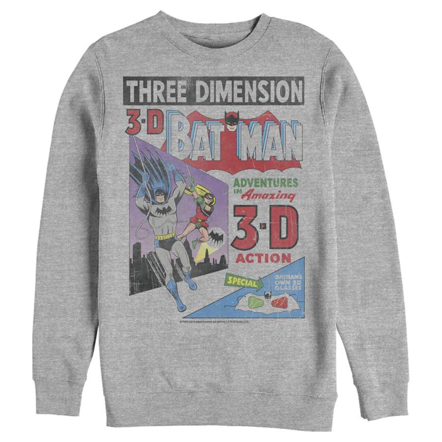 Batman Men’s 3D Vintage Comic Cover  Sweatshirt