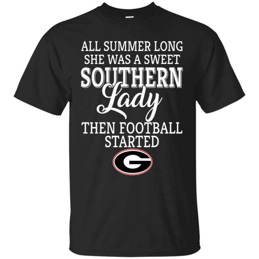 AGR All Summer Long She Was A Sweet Southern Lady Georgia Bulldog Shirt