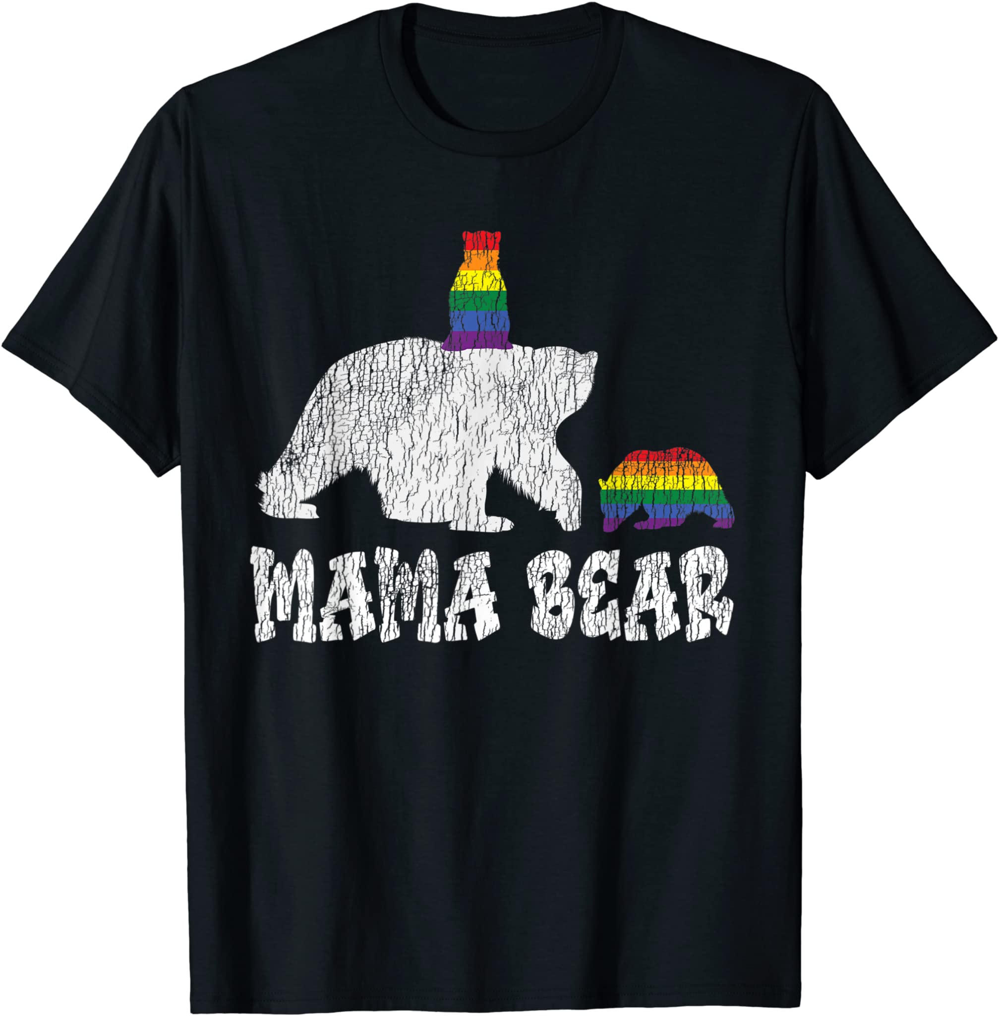 Vintage Mama Bear Pride Mother Teens Mom Lesbian Gay Lgbtq T-Shirt